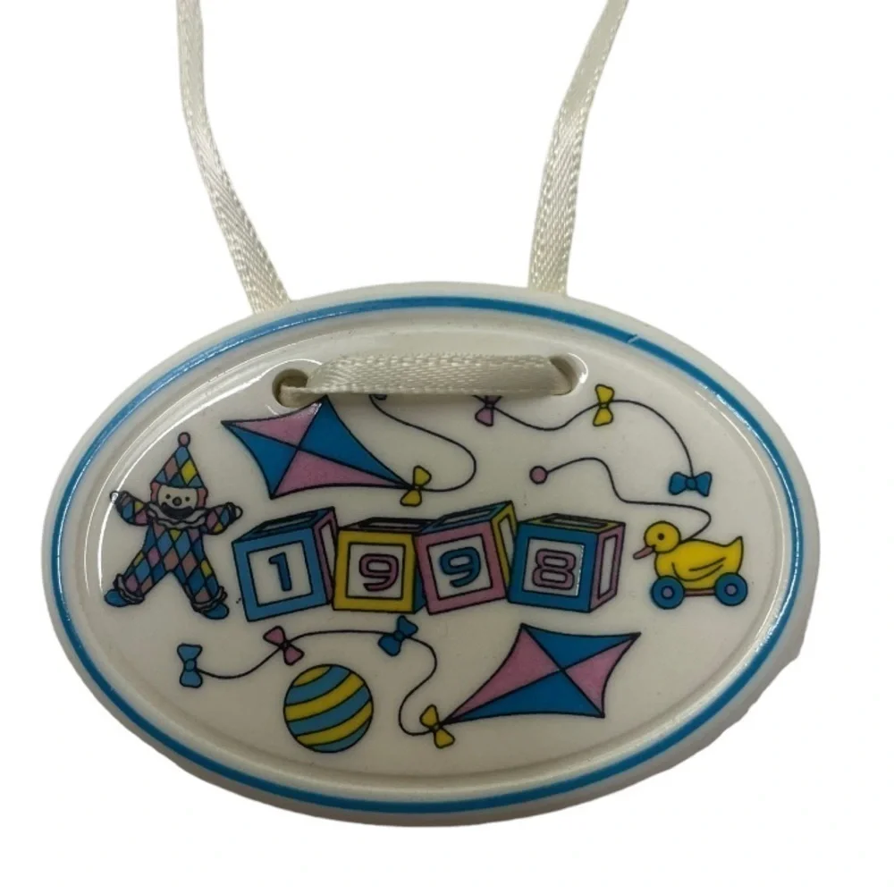 Vintage Longaberger 1998 Ceramic Baby Basket Tie On